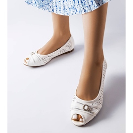 Ballerine traforate bianche con strass di Creek bianco 1