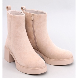 Stivaletti con tacco stabile Ruffin Beige 1