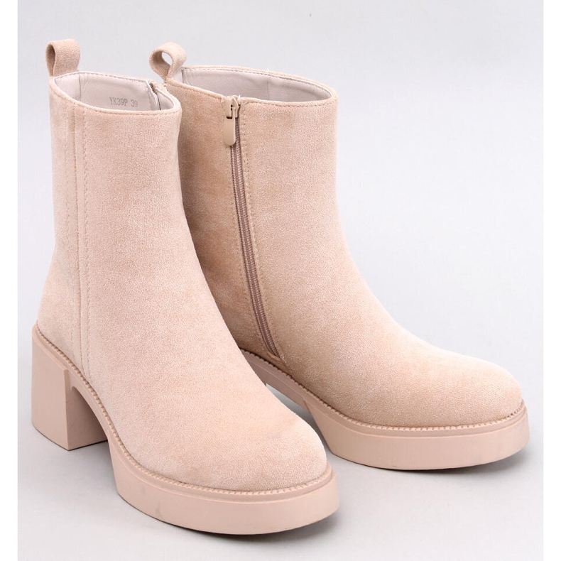 Stivaletti con tacco stabile Ruffin Beige 1