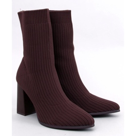 Stivaletti a calza con tacco alto Krystal Brown marrone 1