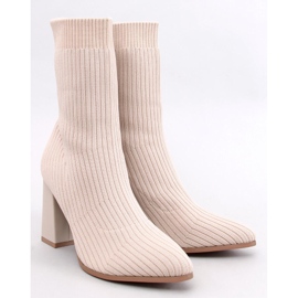 Stivaletti a calza con tacco alto Krystal Beige 1