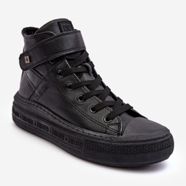 Sneakers isolate da donna sulla piattaforma Big Star nere MM274008 nero 1