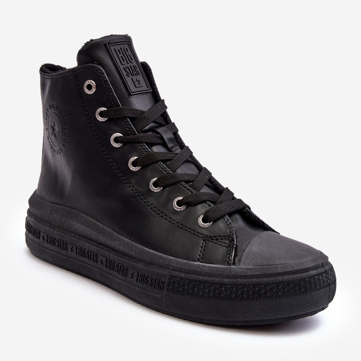 Scarpe da ginnastica isolate con cerniera da donna nere Big Star MM274023 nero 1