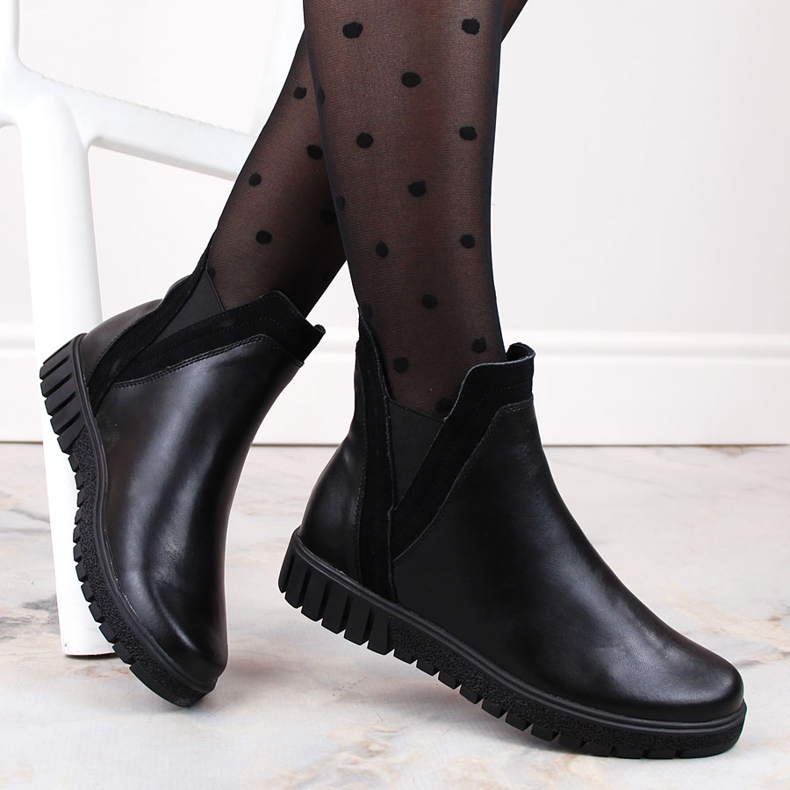 Stivaletti Chelsea slip-on imbottiti in pelle da donna, neri Filippo DBT4703 nero 2