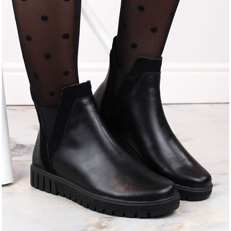 Stivaletti Chelsea slip-on imbottiti in pelle da donna, neri Filippo DBT4703 nero 1