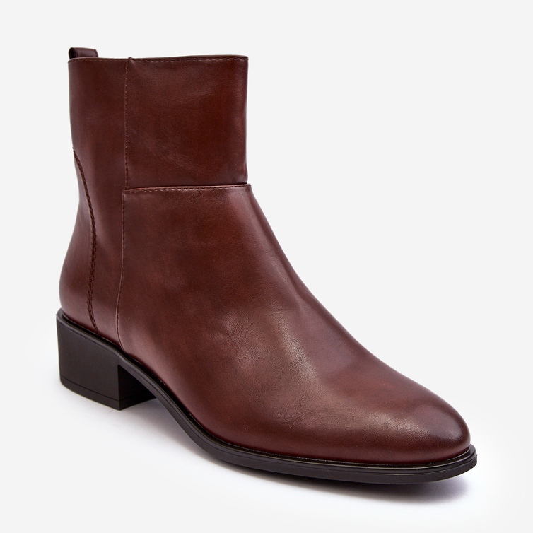Sergio Leone Stivali con cerniera in pelle da donna Marrone Semotti 1