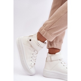 Sneakers isolate da donna sulla piattaforma Big Star, bianche MM274006 bianco 1