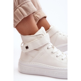 Sneakers isolate da donna sulla piattaforma Big Star, bianche MM274006 bianca 2