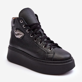 Sneakers Alte con Zip da Donna Lemar Nere Katerin nero 2