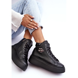 Sneakers Alte con Zip da Donna Lemar Nere Katerin nero 1