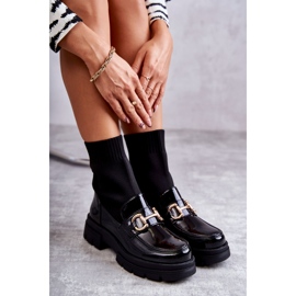 Stivaletti da Donna con Decorazione e Calzino Slip-On, Nero 1