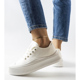 Sneakers bianche con suole spesse di Wallace bianco 1