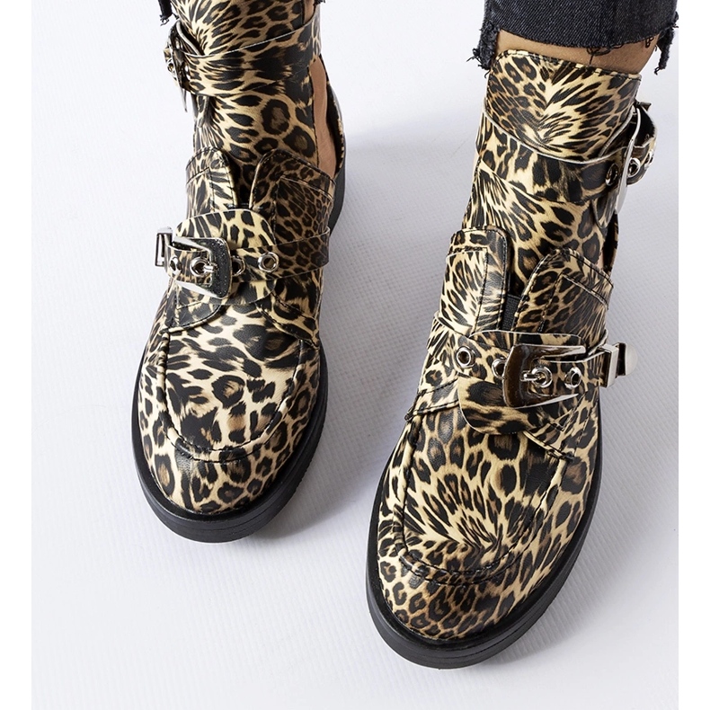 Stivali con cut-out leopardati di Sperone nero 1