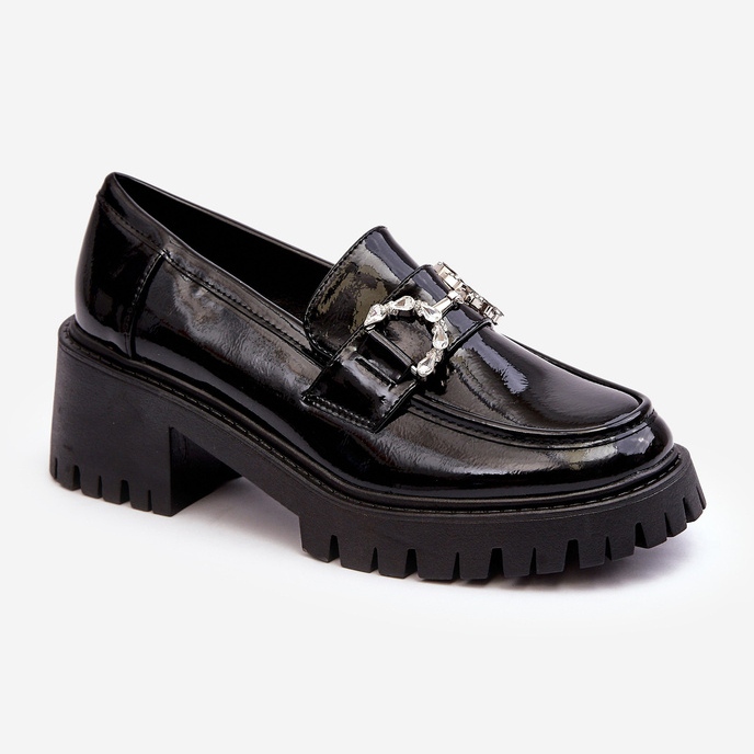 Scarpe da donna in vernice con tacchi alti enormi, Lemmitty nere nero 1