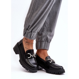 Scarpe da donna in pelle con tacco alto massiccio, Lemmitty nere nero 2
