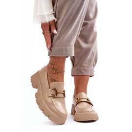 Mocassini Da Donna Con Decoro Beige Peuria 2