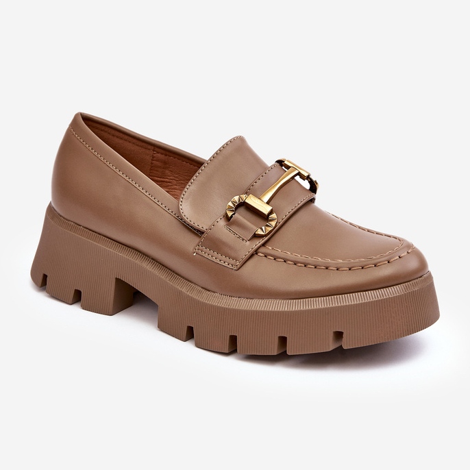 Mocassini Da Donna Con Decoro Kaki Peuria beige 1