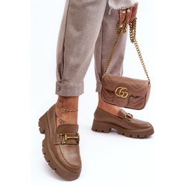 Mocassini Da Donna Con Decoro Kaki Peuria beige 2