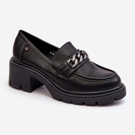 WS1 Scarpe Tacco Basso Da Donna In Pelle Nere Blimma nero 1