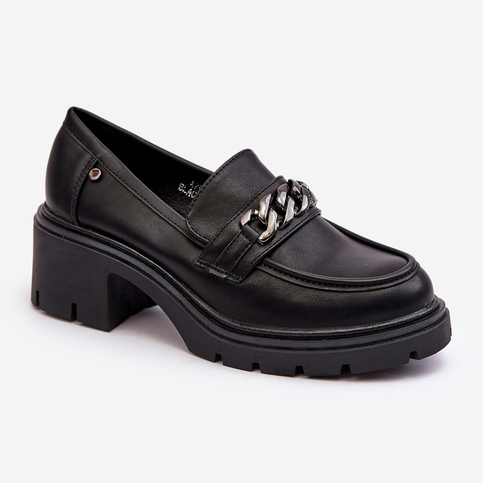 WS1 Scarpe Tacco Basso Da Donna In Pelle Nere Blimma nero 1