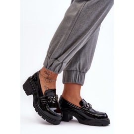 WS1 Scarpe da donna con tacco basso in pelle verniciata nere Blimma nero 2
