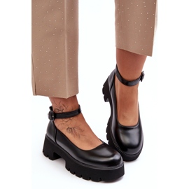 WS1 Scarpe con tacco basso da donna con fibbia, nere di Owena nero 1
