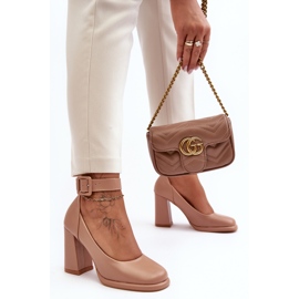 WS1 Décolleté con tacco alto e fibbia, beige Idovana 1