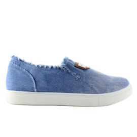 Slip-on in denim con stemma NB22 L. Blu 1