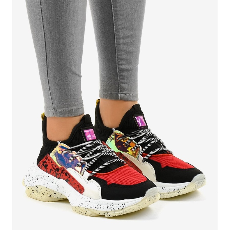 Sneakers sportive nere con sistema B0-211 bianca nero rosso grigio 1
