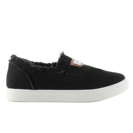 Slip-on in denim con patch NB22 Black nero 1