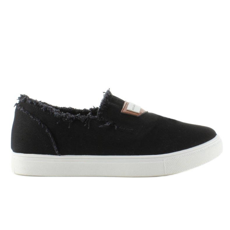 Slip-on in denim con patch NB22 Black nero 1