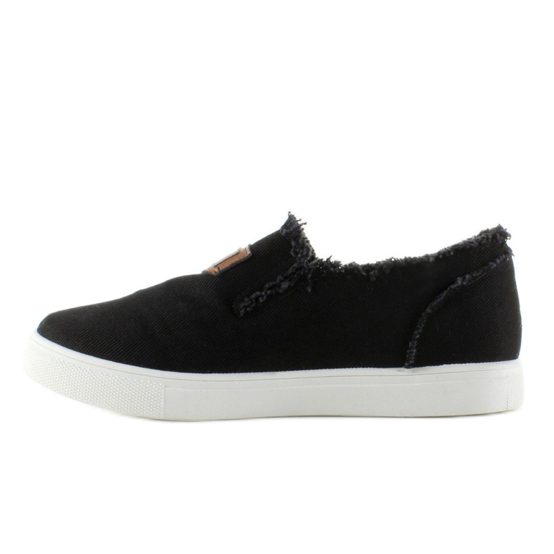 Slip-on in denim con patch NB22 Black nero 2