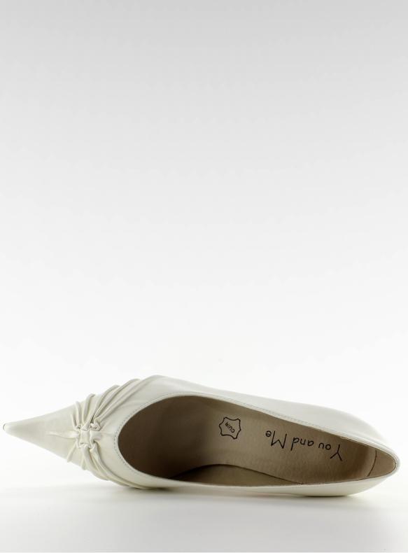 Décolleté a punta con arricciature 39920-21 Blanc bianca 2