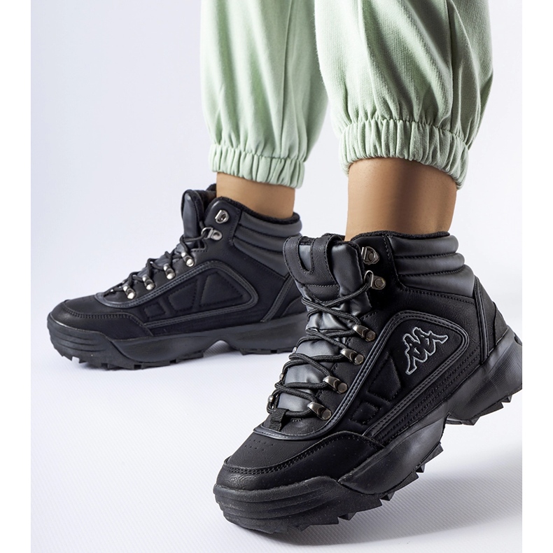 Scarpe Kappa 242968 Shivoo nere alte calde nero 1