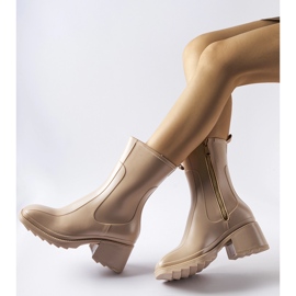 Stivali Wellington beige con cerniera e blocco Maggiore 1