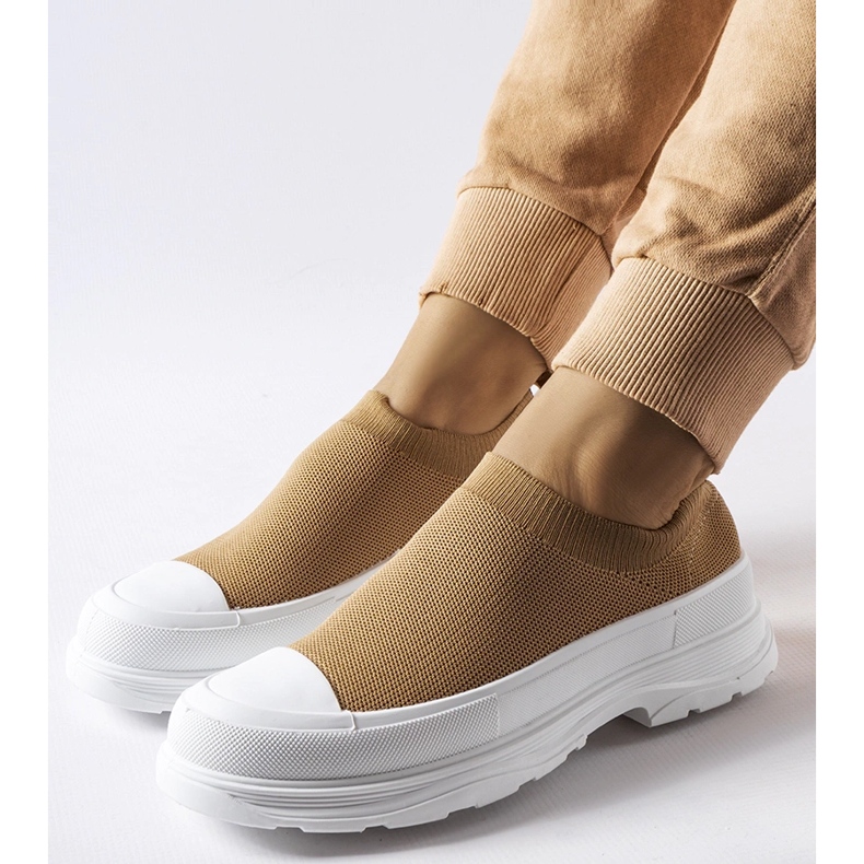 Sneaker slip-on Baratili con plateau marrone 2