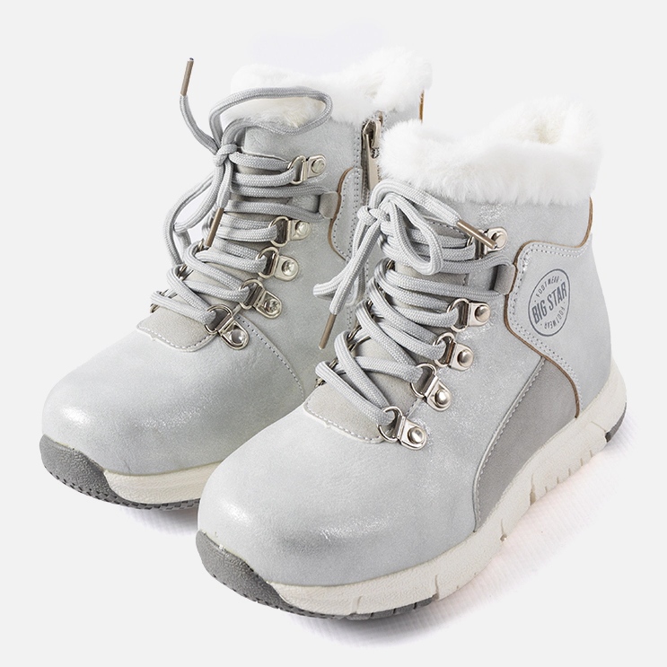 Scarpe da bambino calde grigie Big Star KK374178 argento 1