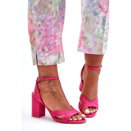 Seastar Classici sandali Zipola fucsia su un tacco rosa 4