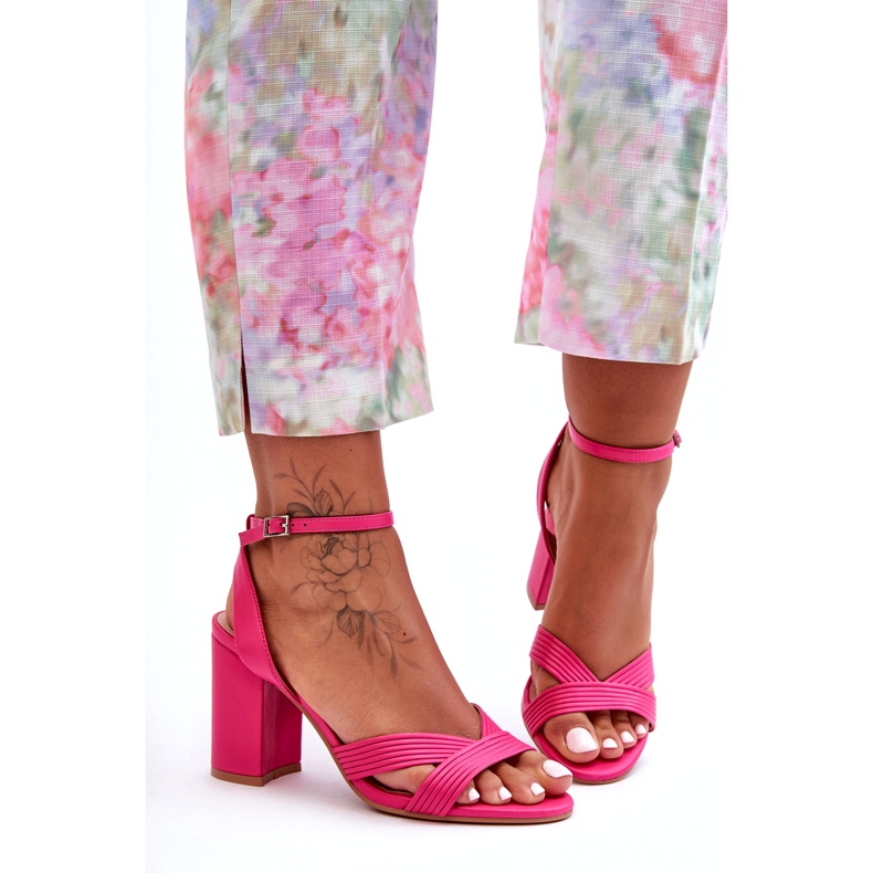 Seastar Classici sandali Zipola fucsia su un tacco rosa 4