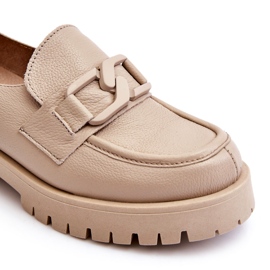 Lemar Scarpe in pelle alla moda Mocassini beige 3