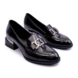 Vinceza Scarpe in vernice, mocassini neri con tacco alto nero 3