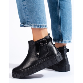 T.Sokolski Stivaletti Chelsea neri da donna sulla piattaforma Sokolski, realizzati in pelle naturale nero 2