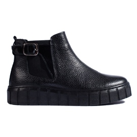 T.Sokolski Stivaletti Chelsea neri da donna sulla piattaforma Sokolski, realizzati in pelle naturale nero 1