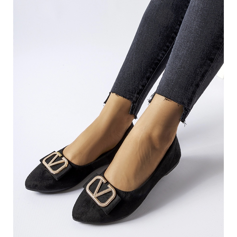 Ballerine nere con fibbia decorativa Secondo nero 1