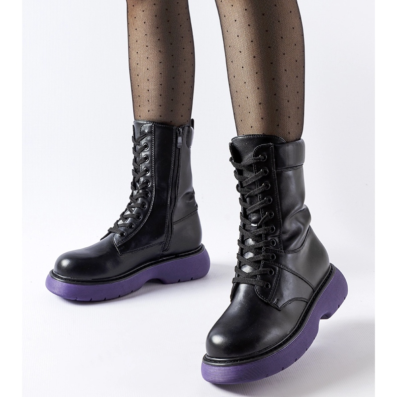 Scarpe isolanti nere con suola viola Beata nero 1