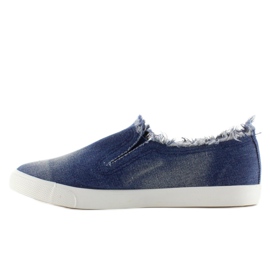 Sneakers in jeans suola colorata BL65 Navy blu 2
