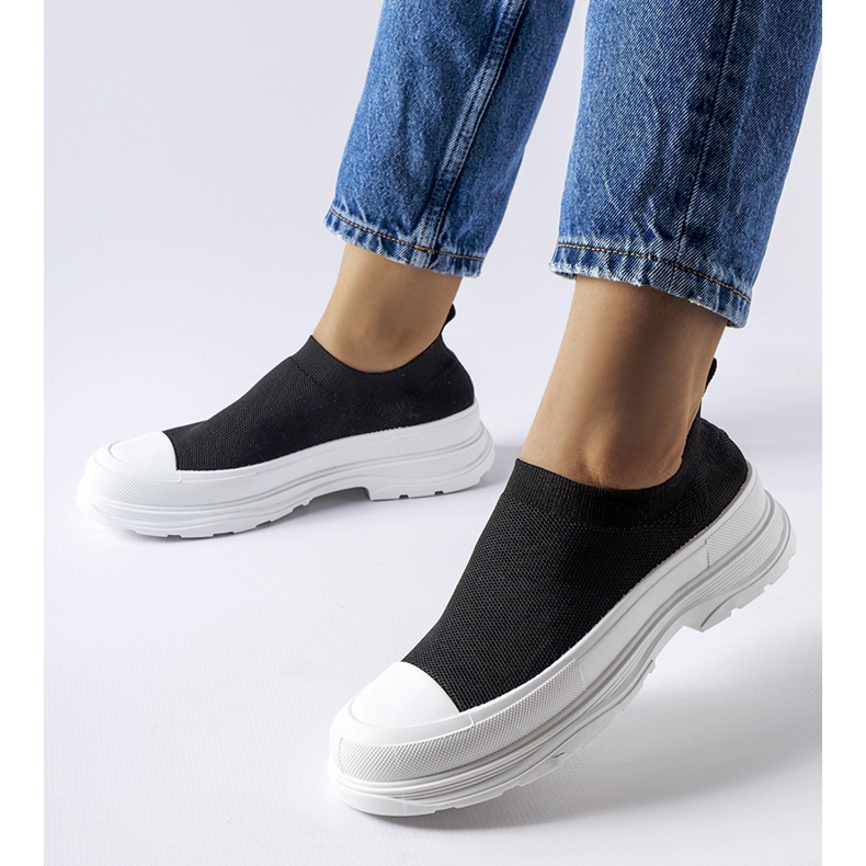 Sneaker slip-on Baratili con plateau nere nero 1
