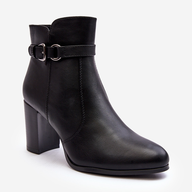 Sergio Leone Stivaletti da Donna in Pelle con Fibbia, Lasima Nero 1