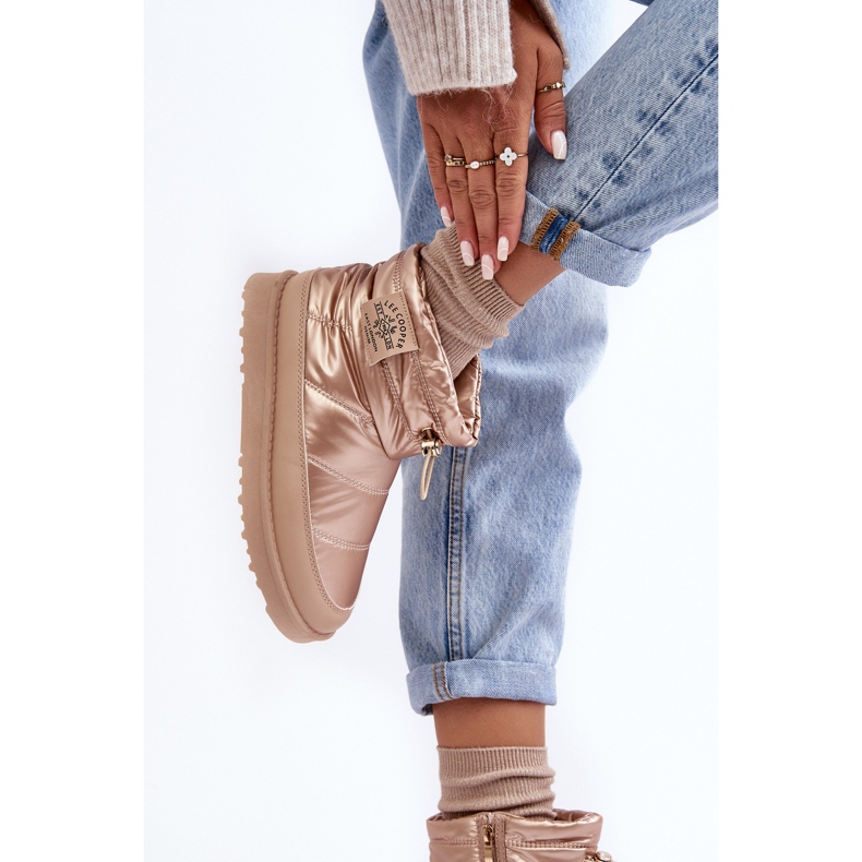 Stivali da neve isolati da donna Lee Cooper LCJ-23-44-1965L Beige d'oro 2