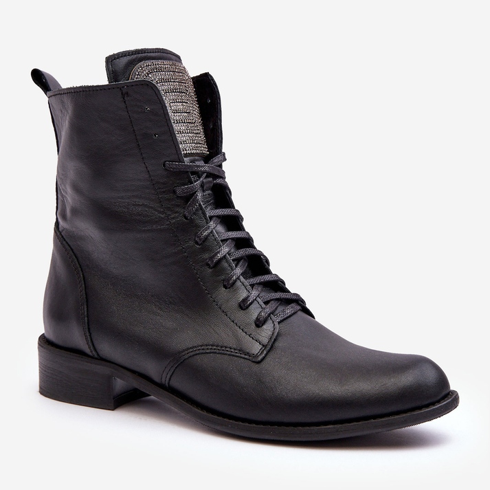 Stivaletti da donna in pelle Nicole 2848 Nero 1